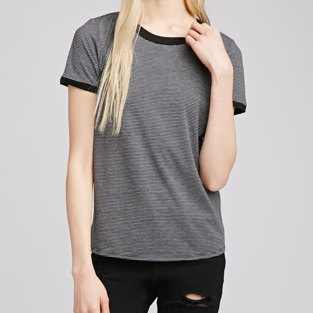 Micro Striped Ringer Tee